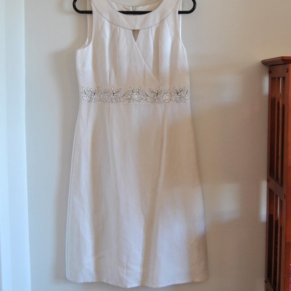 🇨🇦 NWOT Lynn Cantin White Linen Dress - Size 8 - Picture 2 of 8